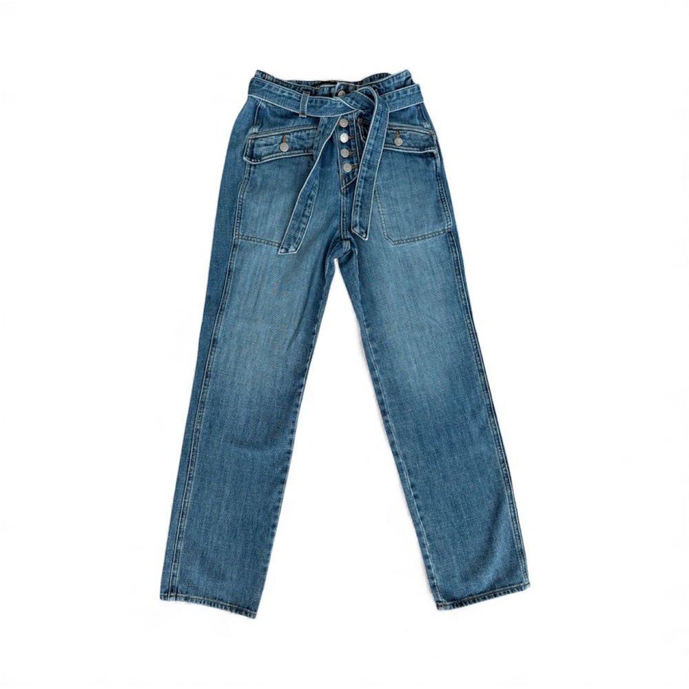Veronica Beard Rinley Cropped Straight High Rise Jeans— Size 26